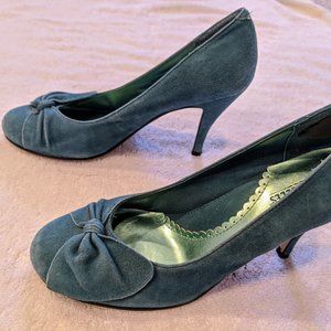 Seychelles Blue Suede Heel with Bows